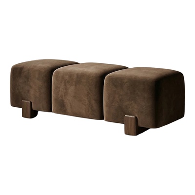 意式丝绒长条床尾凳装店休息凳