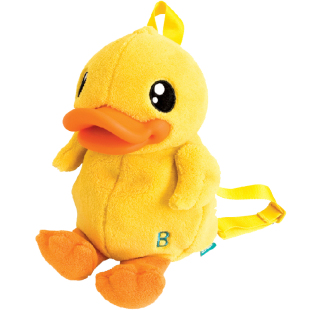 B.Duck小黄鸭书包可爱立体毛绒鸭潮牌宝宝儿童双肩包卡通休闲背包