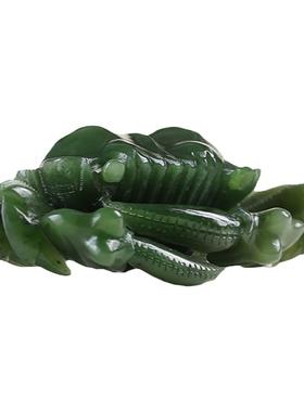 和田玉碧玉螃蟹手把件男款女款