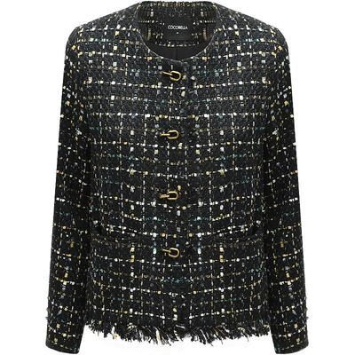 COCOBELLA小香毛边花呢外套