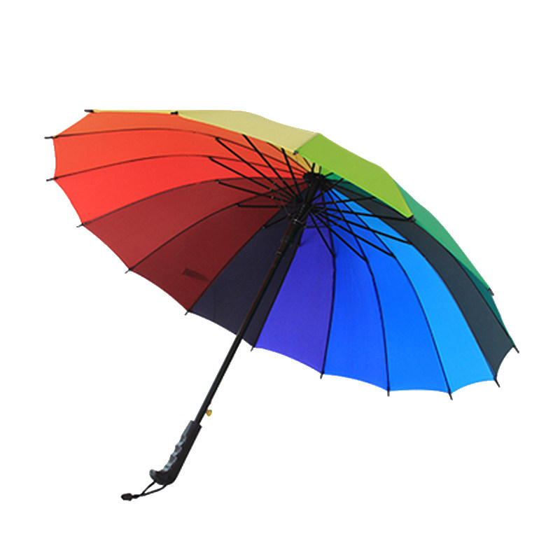 雨伞长柄户外防风男女学生彩虹自动晴雨雨伞加工定制广告印字logo