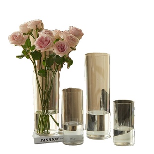 亚克力防摔花瓶水养水培插花富贵竹透明装饰客厅小玻璃落地龟背竹