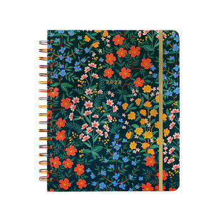 美国 Rifle Paper Co 17个月周记本金属线圈硬面彩绘学生笔记本