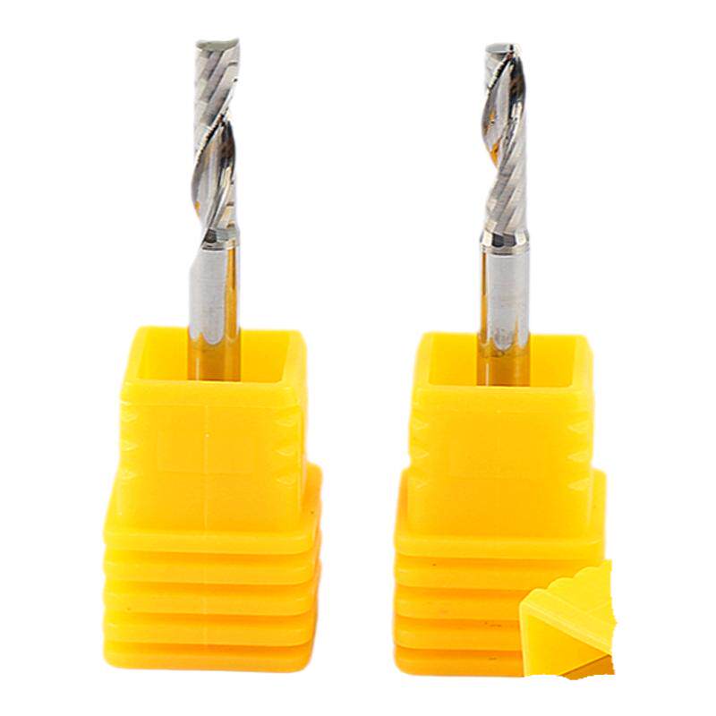 进口单刃螺旋涂层4X32钨钢数控铣刀6mm钻头广告木工雕刻机刀具