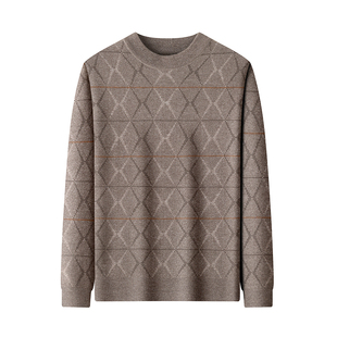 恒源祥羊毛衫男秋冬季加厚保暖半高领毛衣100%纯羊毛针织打底衫男