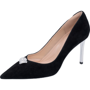 True Meaning从容系列26春新款小方糖高跟鞋配礼服法式水钻单鞋女