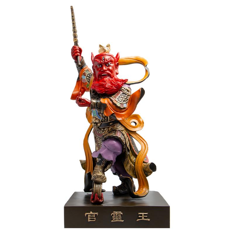 王灵官神像黄铜手工家居摆件12寸