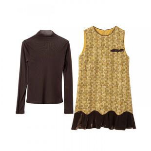 宝诗黎两件套打底小香风连衣裙2026早春气质高级感休闲韩系背心裙