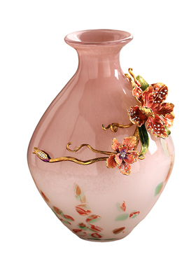 高端装饰珐琅彩花瓶摆件