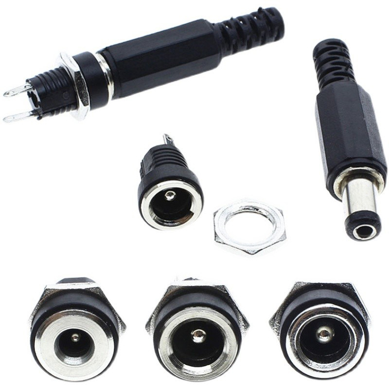 DC电源插头插座DC3.5*1.3MM/5.5*2.1MM/2.5MM电源公母对插连接器