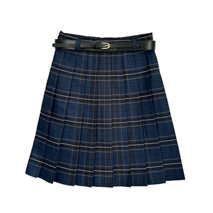 美式复古学院风格纹jk百褶裙女春季新款高腰显瘦格子中长款半身裙