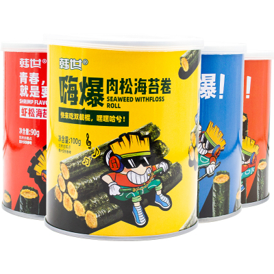 韩世嗨爆肉松海苔卷罐装
