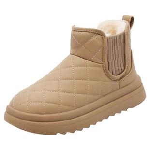 大东厚底雪地靴女款2026新款冬季保暖棉鞋外穿防水户外加绒女鞋