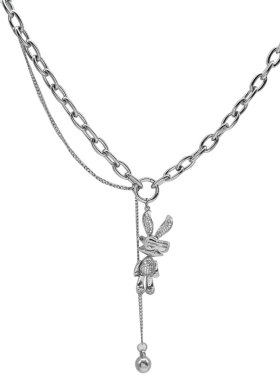 兔子短款流苏女百搭锁骨链