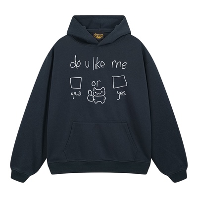 DREW美式潮牌趣味卡通连帽卫衣男女情侣装休闲百搭宽松上衣帽衫