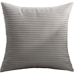 灯芯绒抱枕靠垫卧室靠枕沙发靠背办公室纯色绒布条纹抱枕套不含芯