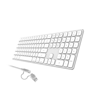 无线蓝牙键盘双模静音可充电铝合金USB有线Type-C2合1接口Mac专用