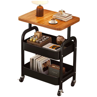 可移动小推车客厅奶油风沙发边几零食置物架现代简约小茶几侧边柜