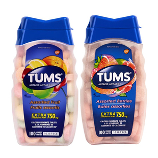 加拿大Tums抗胃酸咀嚼片活性碳酸钙片胃胀胃灼热缓解孕妇女性补钙