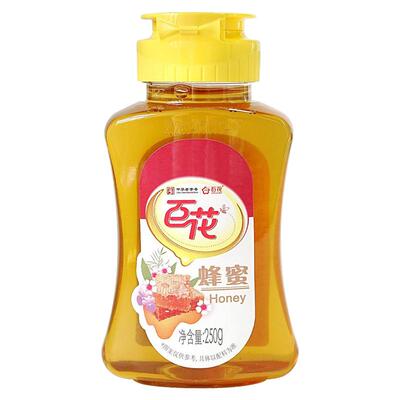 老字号百花牌百花蜂蜜250g挤压瓶槐花蜂蜜天然冲饮茶饮烘焙峰蜜