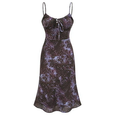 Go Girl Go 自制美式复古豹纹吊带裙连衣裙中长款女夏季度假裙