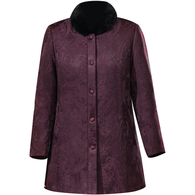 时尚妈妈羽绒服中长款2025新款中老年女装冬加厚水貂毛领鹅绒外套