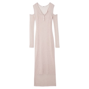 SNIDEL2025秋冬新品甜美露肩针织连衣裙吊带背心套装SWNO254187