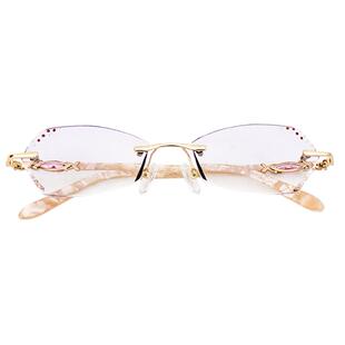 律师ol钻石切边近视眼镜框成品女网上配无框眼镜架金色防蓝光轻