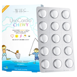 比利时WHC小超人儿童鱼油dha补脑记忆Omega3维生素D3护眼免疫30片