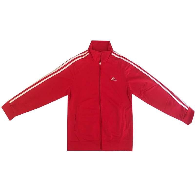 晋冠春秋广场舞红色佳木斯运动服中老年女宽松男套装健身操团体服