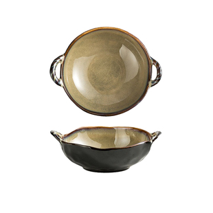 碗家用2025新款高颜值双耳汤碗好看面碗陶瓷餐具日式家用大碗高级