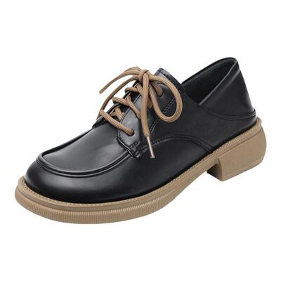 平底学院风软底系带乐福鞋