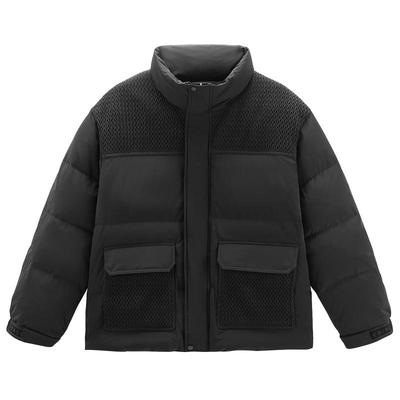 【新中式】太平鸟男装 羽绒服男短款冬季黑色防寒立领面包服