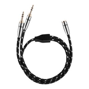 丹麦同顿镀银 3.5一分二音频线母转公二进一出双音源共享线耳机线