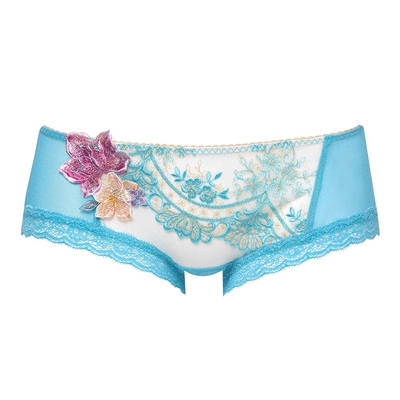 重工刺绣性感透明低腰四角内裤