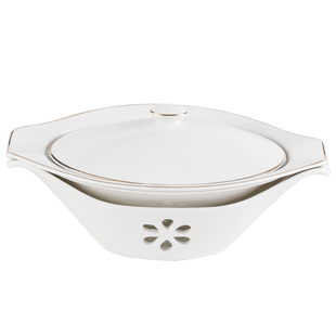 陶瓷盘子带盖一位翅盅碗连炉河豚辽参盅海参鲍鱼蜡烛加热捞饭餐具