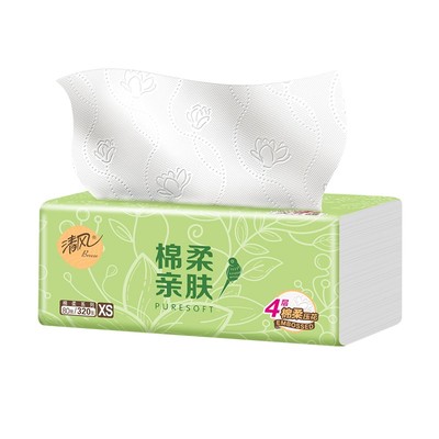 清风棉柔亲肤80抽卫生纸整箱24包
