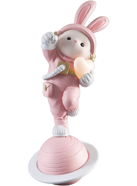 潮玩宇航兔大型落地灯卡通摆件