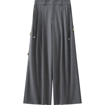【商场同款】播26春夏新品宽松阔腿裤显瘦休闲西装裤BDT1KD1139