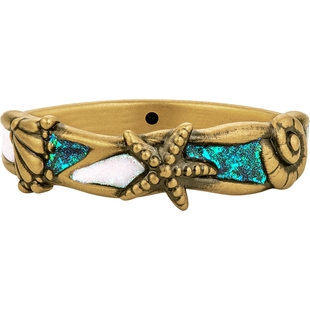 MONOLOGUE独白北纬三十度复古黄金海洋之心贝壳鎏彩戒指新年礼物