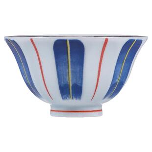 清仓日本进口釉下彩陶瓷碗家用日式和风餐具彩绘线唐草圆形吃饭碗