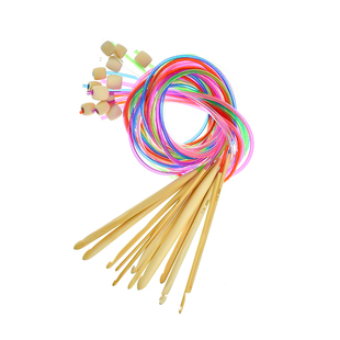 阿富汗地毯针彩色氧化实心铝钩针套装 毛线地毯毯子钩针2.0-8.0mm