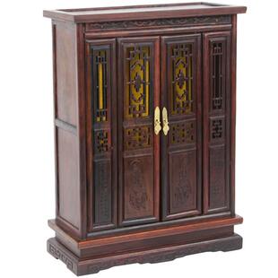 红木工艺品木雕摆件微型家具佛柜明清微缩小家具仿古模型柜子橱