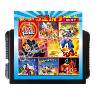 世嘉32合一16位MD游戏卡合集小鬼当家石头族彩虹岛外星战将兰博