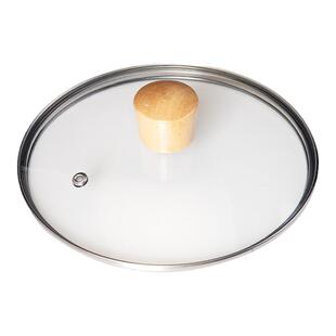 雪平锅奶锅汤锅锅盖炒菜平底钢化玻璃不锈钢盖子16/18/20/22/24cm