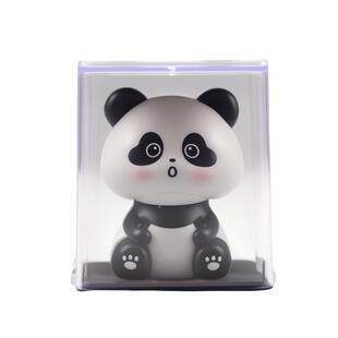 太阳能熊猫自动点头招财猫车载小摆件办公室创意小礼品家居装饰品