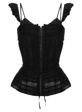 MOUSSY 早春新品甜美蝴蝶结绑带收腰吊带衬衫女028ISA30-1002
