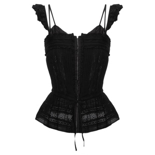 MOUSSY 早春新品甜美蝴蝶结绑带收腰吊带衬衫女028ISA30-1002