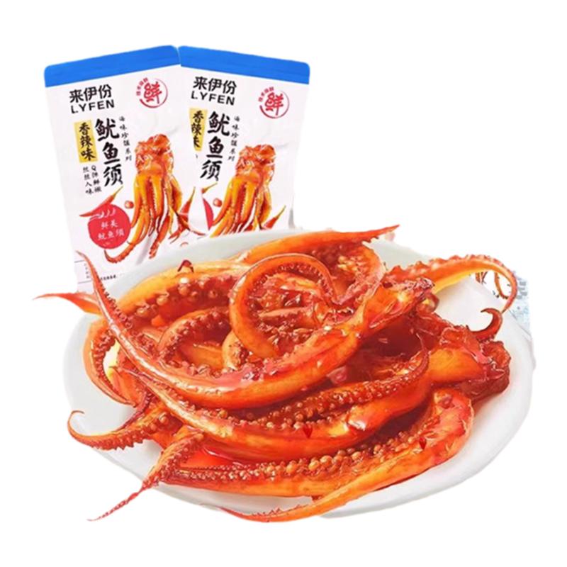 来伊份鱿鱼须香辣味舟山特产零食