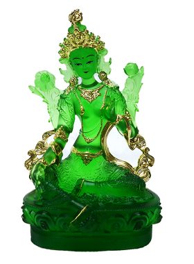 古法琉璃绿度母佛像特价包邮促销